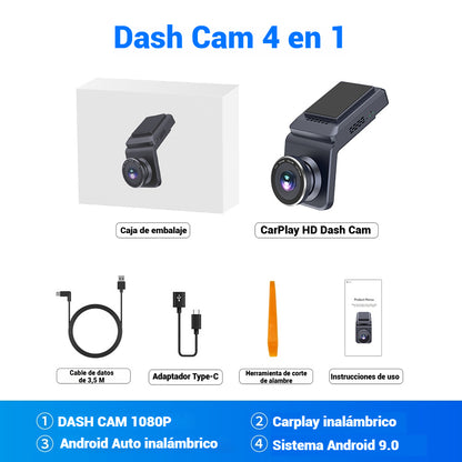 4 en 1 CarPlay HD DASH CAM